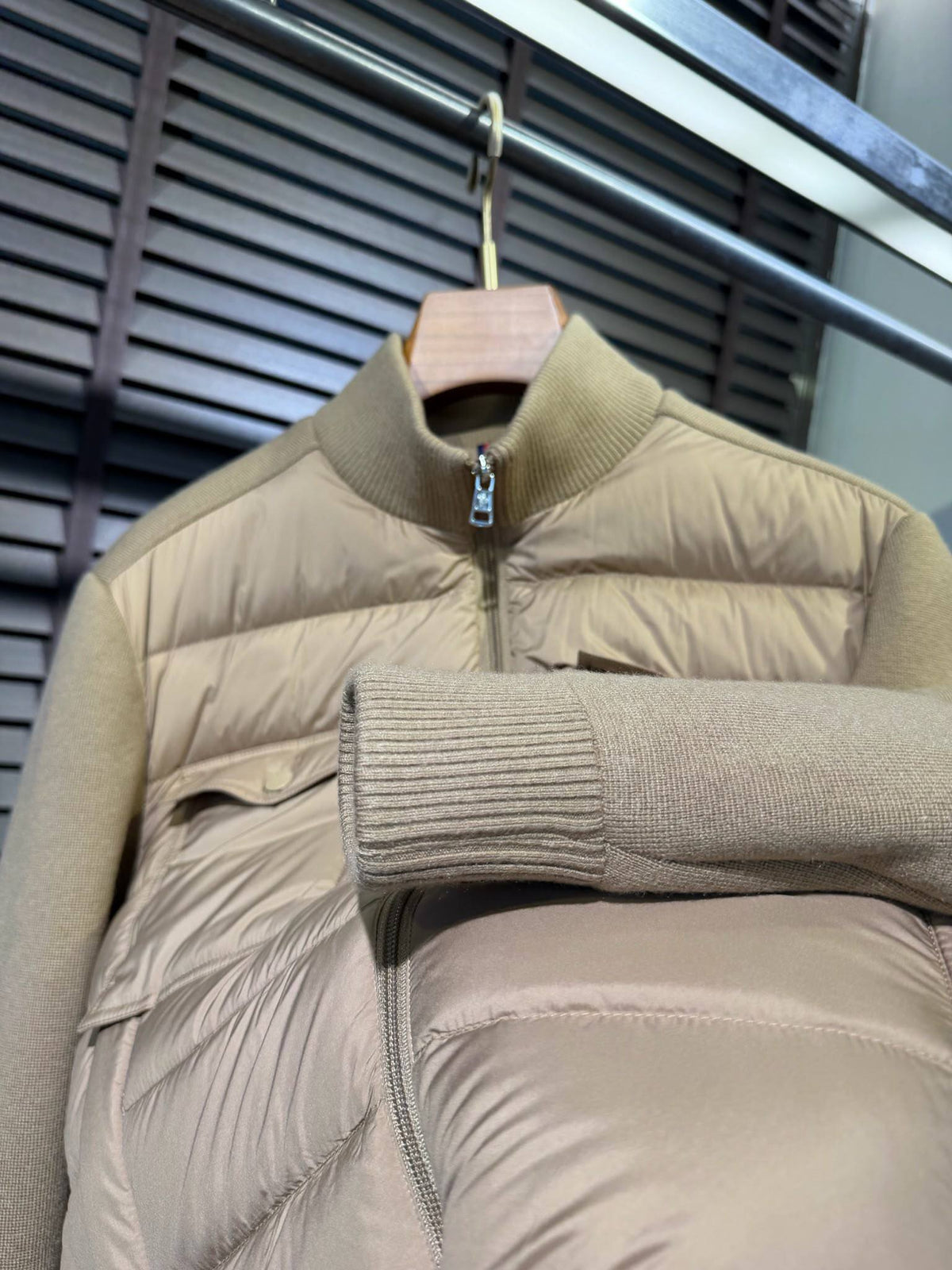 Padded Goose Down Gilet - Khaki