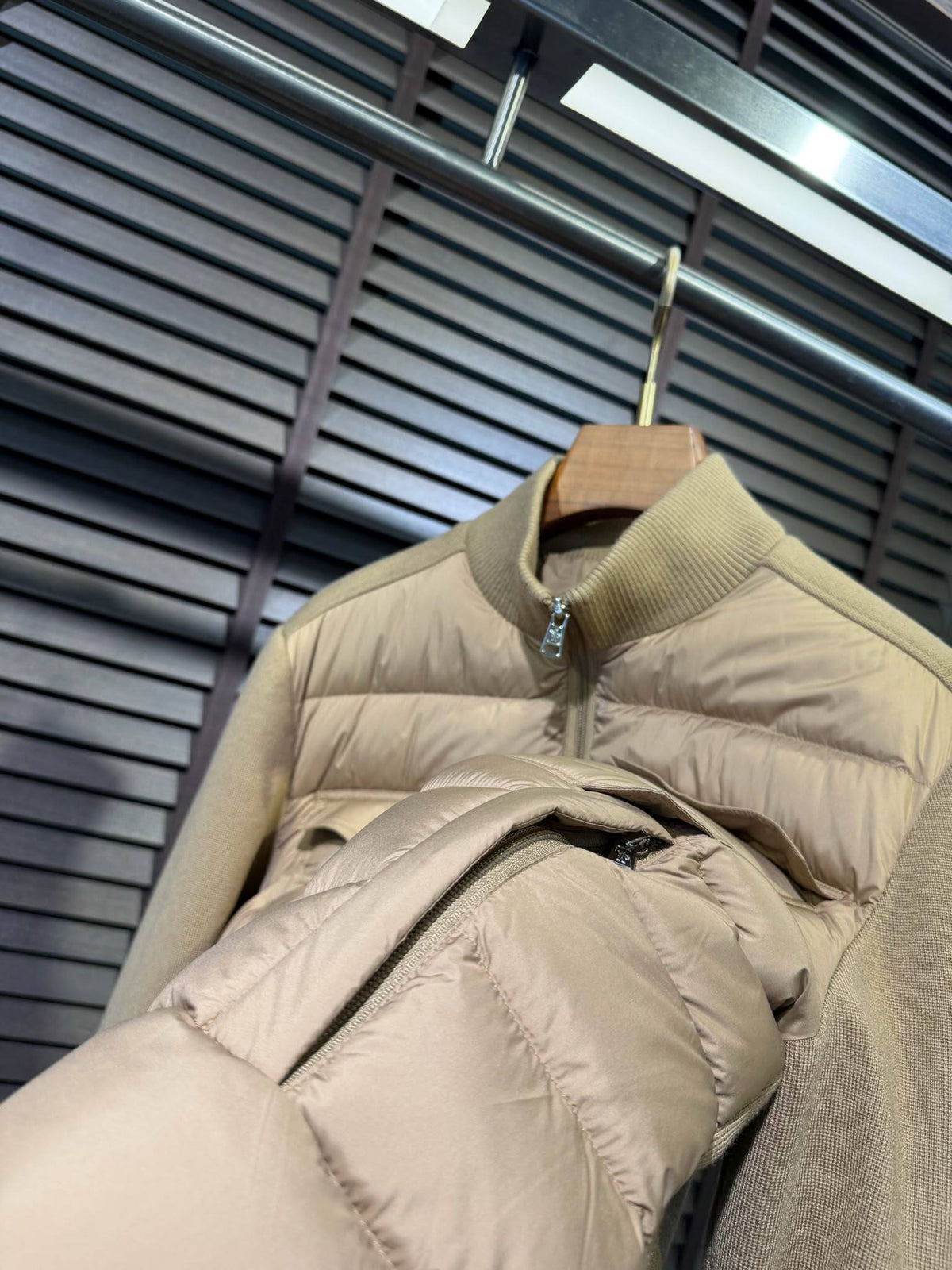 Padded Goose Down Gilet - Khaki